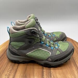 Vasque Boots Womens Size 8.5 M Nubuck Gray Green Hiking WAlking Trail Shoes